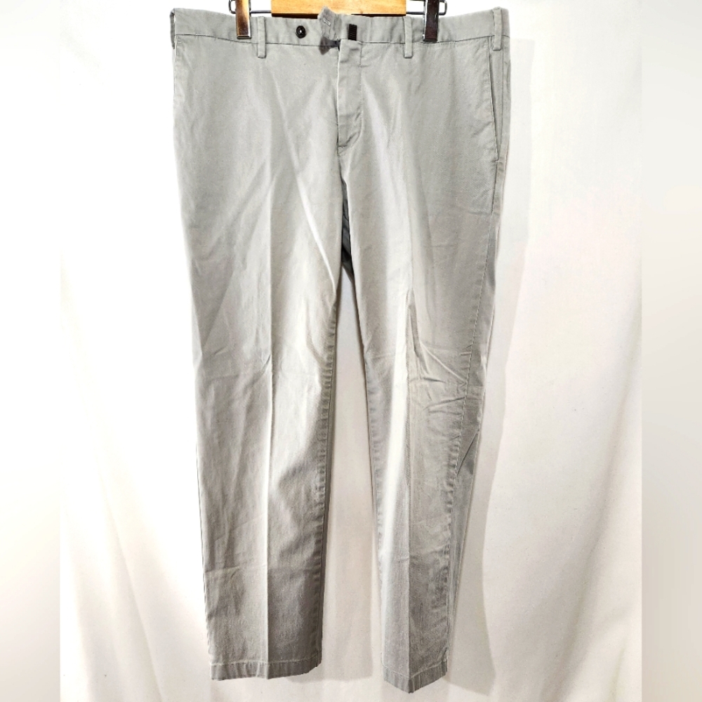 PT01 Pantaloni Torino Slim Fit Stretch Vintage Wash Gray Chinos Made Italy sz 38